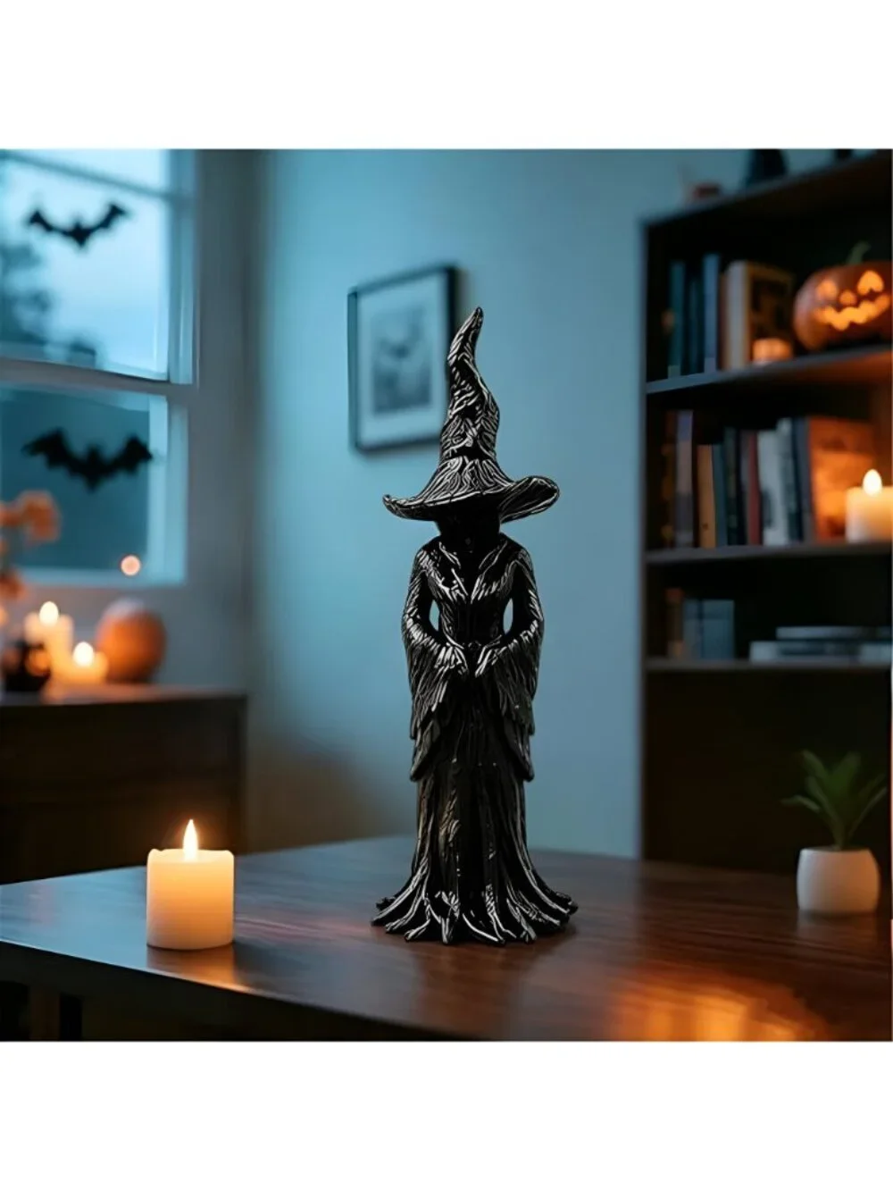 Halloween Gothic Resin Figurine Vintage Dark Fantasy Witch Statue